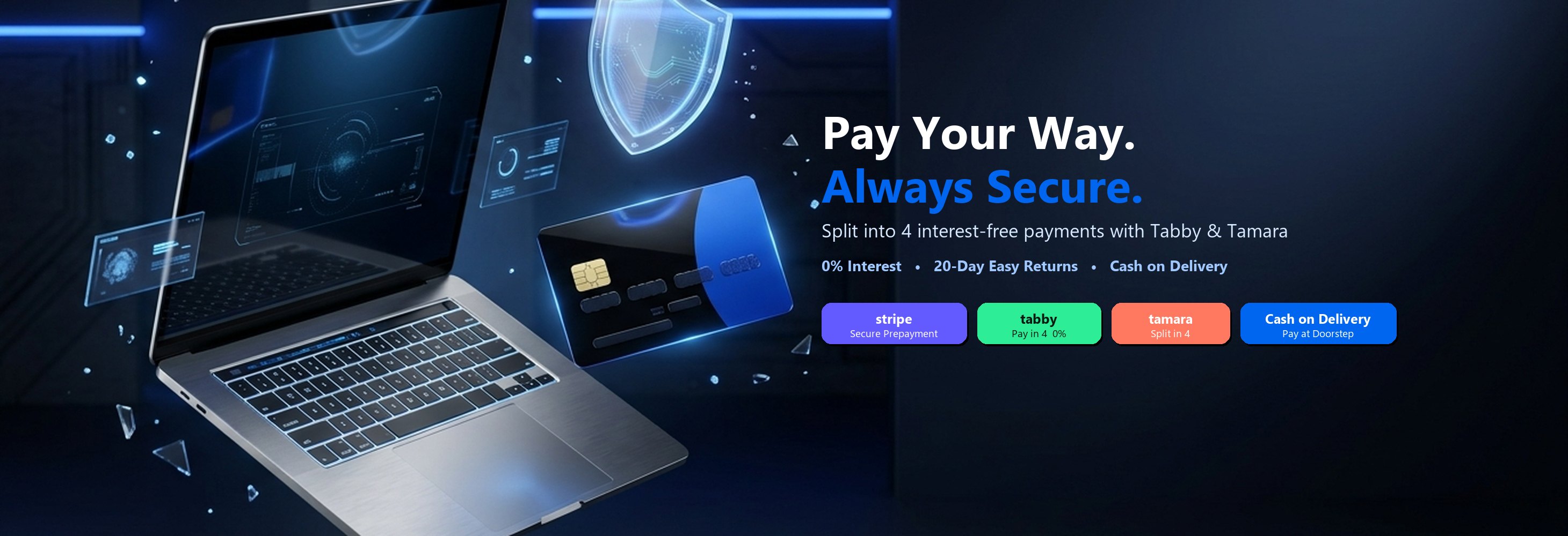 Pay in 4 Easy Steps with Tabby, Tamara & Stripe